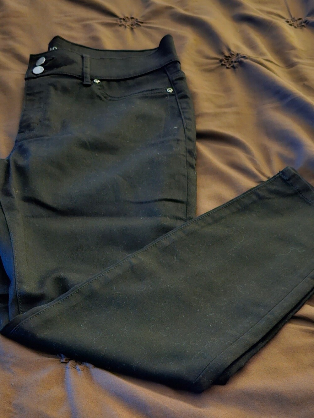 Soho Black High Waist Legging Jeans with Branded Buttons